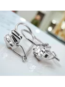 Sterling silver 925 14k 583 Zircon earrings vec053s Russian Soviet USSR Vintage Art Deco style